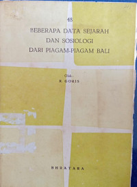 Image of Beberapa Data Sejarah Dan Sosiologi Dari Piagam-Piagam Bali